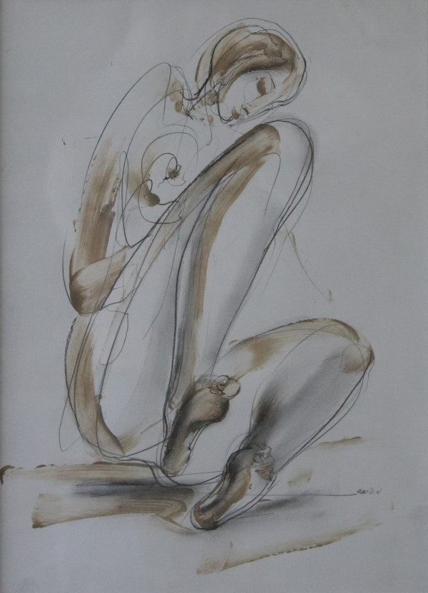 Akt u prostoru – Dušan Rajsić, Kombinovana tehnika (35 x 25), 2008. godina
