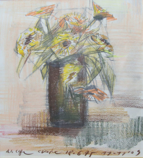 Cveće – Aleksandar Jeremić Cibe, Pastel (30 x 27)