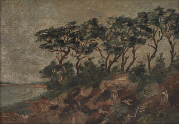 Morski pejzaž – Anton Huter, Ulje na šperu (40 x 30), 1948. godina