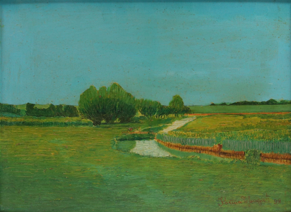 Pejzaž – Kosta Bradić, Ulje na šperu (30 x 40), 1985. godina