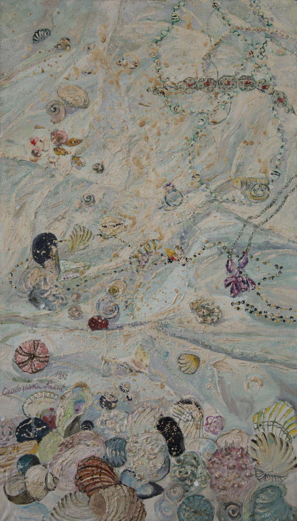 Školjke – Slobodanka Rakić Šefer, Ulje na platnu (38 x 69), 1982. godina