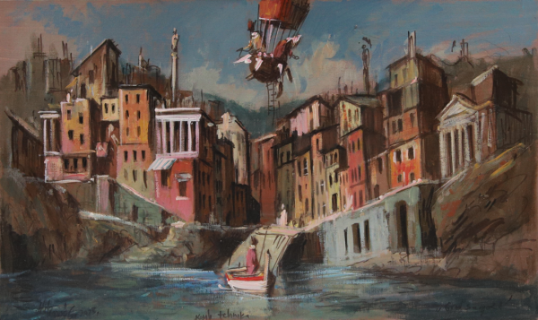 Veduta – Goran Mitrović, Kombinova tehnika (50 x 30), 2024. godina