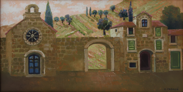 Vinogradarska slika – Zorka Cerović, Ulje na platnu (50 x 25 ), 1990. godina