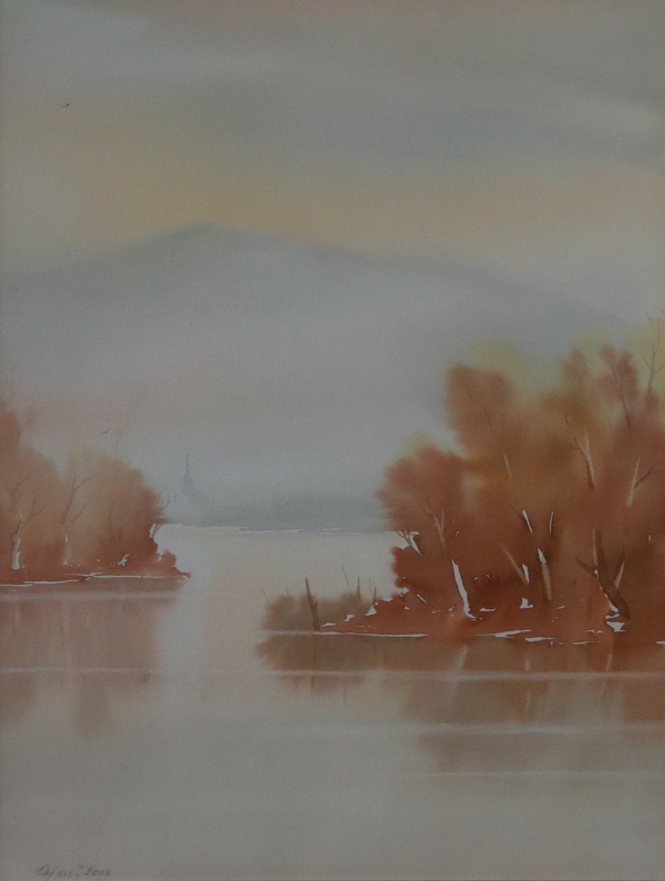 Vojvođanski pejzaž – Predrag Dojkić, Akvarel (35 x 50), 2000. godina