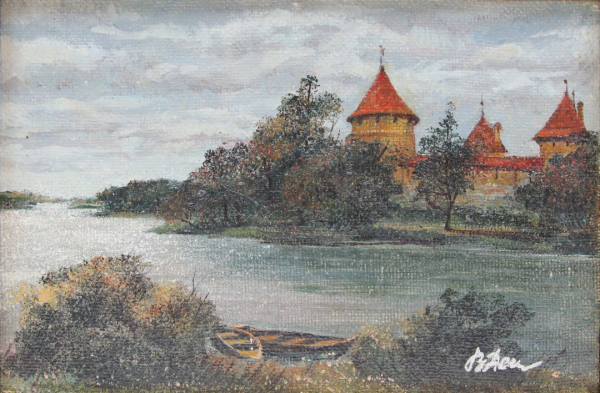 Zamak – Ruski autor, Ulje na šperu (25 x 17), 19. vek